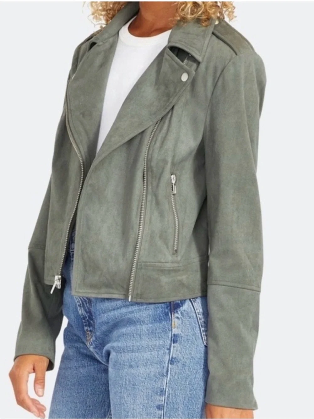 BB Dakota Not Your Baby Faux Suede Moto Jacket - Black - S